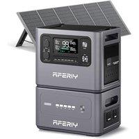 AFERIY P280 4096Wh Portable Power Station,with 1 Extra Battery and 400W Solar Panel,2800W Expandable Capacity LiFePO4 Battery Backup,230V Solar Genera