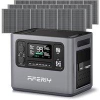 AFERIY 2800W Poratable Power Station with 3Pcs 400W Solar Panel, 220V-240V 2048Wh LFP Battery Backup,Solar Generator for Home,Outdoor Camping,Power Ou