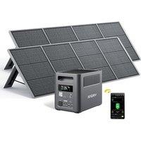 AFERIY Portable 1800W Power Generator with 2 200W Solar Panel, 1024Wh LiFePO4 Batteries, 220V-240V AC Outputs, Foldable Solar Panel with USB Ports, IP