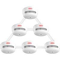 X-Sense Wireless Interlinked Smoke Alarm, Mini Smoke Alarm for Home, 820 ft Transmission Range, Replaceable Battery-Operated Interconnected Fire Alarm