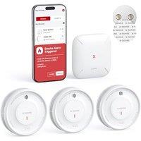 X-Sense Smart Smoke Alarm with SBS50 Base Station for Home with Magnetic Mount, Wireless Interlinked Fire Alarm, 10-Year Life Product and Replaceable