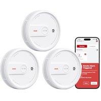 X-Sense Smart Smoke Alarm for Home, 10-Year Product Life and Replaceable Battery, Wi-Fi and App Function, Night Mode, XS0E-iR, 3-Pack