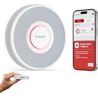 X-Sense Smart Wi-Fi Smoke Alarm with Voice Alerts and 17 Locations, Fire Alarm, 1.3 in (33 mm) Thick, XS0B-iR, 1-Pack