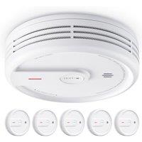 X-Sense Smoke Alarm, 10-Year Battery Smoke Detector with LED Indicator & Silence Button, Compact Fire Alarm, XS0E-SN, 5-Pack