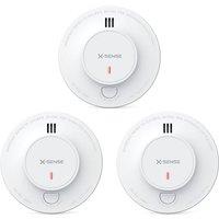 X-Sense Smoke Alarm for Home, Base Station SBS50 Required, 10-Year Battery Fire Alarm Compatible with X-SENSE Home Security App, SD19-MN, 3-Pack