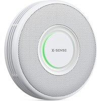 X-Sense Smoke Alarm with Voice Alerts and 17 Locations, 10-Year Non-replaceable Battery-Powered Fire Alarm with Large Button, No-Flashing Standby Mode
