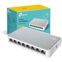 TP-Link TL-SF1008D 8-Port 10/100 Mbps Desktop Ethernet Switch/Hub, Ethernet Splitter, Plug & Play, no configuration required , White 8 Port Fast