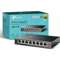 TP-Link TL-SG108E 8-Port Gigabit Managed Network Switch, 10/100/1000Mbps RJ45 Ports, Support QoS VLAN IGMP Snooping, Energy-Saving Ethernet Splitter,