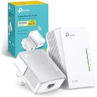 TP-Link TL-WPA4220 KIT AV600 Powerline Adapter WiFi Extender Kit, Wi-Fi Booster/Hotspot, Speed up to 300Mbps, 2+1 Ethernet Ports, Powerline WiFi Exten