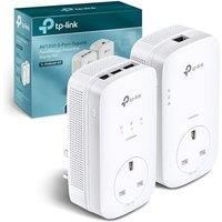 TP-Link TL-PA8033PKIT AV1300 Gigabit Passthrough 2x2 MIMO Powerline Adapter Starter Kit, Powerline Network Adapters with 3 Gigabit Ports for Smart TVs