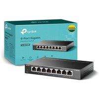 TP-Link TL-SG108S 8 Port Gigabit Network Switch, Power Saving, Plug & Play, Metal Case, Ethernet Switch, Ethernet Splitter, Support QoS & IGMP Snoopin