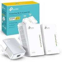 TP-Link TL-WPA4220 TKIT 2-Port Powerline Adapter Starter Kit, WiFi Extender Booster Trasfer Speeds up to 600Mbps, 2x Ethernet Ports, One-Touch Wi-Fi C
