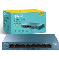 TP-Link LS108G 8 Port Gigabit Network Switch, Metal Case, Ethernet Switch, Power Saving, Plug & Play, Ethernet Splitter, Desktop or Wall Mount, Hassle