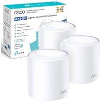 TP-Link Deco X60(3-pack) AX5400Mbps Whole Home Mesh WiFi 6 System, up to 7,100 Sq ft Coverage, AI Driven WiFi Booster, 1 GHz Quad-Core CPU, Compatible