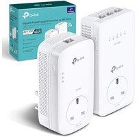 TP-Link TL-WPA8631P KIT AV1300 Gigabit Passthrough Powerline Adapter, Dual-Band WiFi Extender, up to 1300Mbps Speed, Internet Booster, Extra Power Soc