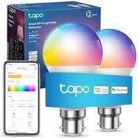 Tapo L530B (2-Pack) Smart Bulb, B22 Colour Changing Light Bulb, Alexa Light Bulbs, LED Light Bulb,8.7W (60W), Dimmable, Schedule & Timer, Energy Savin
