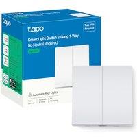Tapo S220 Smart Light Switch 2 Gang 1 Way, Remote Control Smart Switch, Voice Control, Away Mode, No Neutral Needed, Battery included, Alexa Light Swi