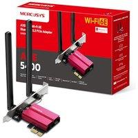 Mercusys MA86XE Bluetooth 5.2 PCIe Adapter, AXE5400 Tri-Band WiFi 6E, Two Antennas, PCIe WiFi Card, OFDMA, MU-MIMO,Low Latency, WiFi 6 Chipset, Latest