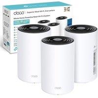 TP-Link Deco PX50(3-pack) AX3000Mbps + G1500 Powerline Mesh WiFi 6 System, Dual-Band WiFi Extender Booster, 3x Fast Gigabit Ports, AI-Driven Mesh, Cov