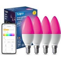 Tapo L430C(4-Pack) Smart Bulb, Alexa Light Bulbs, E14, LED Light Bulb, 470 Max Lumens, Dimmable, Colour Changing Light Bulb, Auto Biorhythm,Music Sync