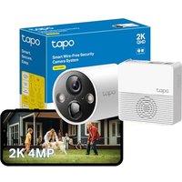 Tapo 2K QHD Wireless Outdoor Security Camera, 1-Cam with Hub included, 180-Day Rechargeable Battery, 4MP, Colour Night Vision, AI Detection, SD Storag