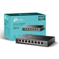 TP-Link TL-SG608E Managed 8-Port Gigabit Network Switch, Energy-Saving Ethernet Splitter, Support QoS VLAN IGMP Snooping, Network Monitoring Through W
