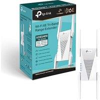 TP-Link RE815XE AXE5400Mbps Tri-Band Mesh WiFi 6E Internet Booster, Range Extender Booster Hotspot with 1 Gigabit Port, 160 MHz Channels, Built-In Acc