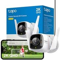 Tapo C325WB 2K QHD Security Camera Outdoor Wireless & Wired, F1.0 Super-aperture Lens, No Monthly Fee, AI Detection, ColourPro Night Vision, IP66, Ene