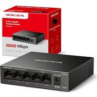 MERCUSYS MS105GS 5 Port Gigabit Network Switch, Ethernet Switch, Metal Case, Gigabit Switch, Ethernet Splitter, Desktop or Wall Mount, TP-Link Silent