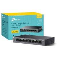 TP-Link LS108GP 8 Port Full Gigabit PoE+ Switch, Network Switch, Power Saving, Plug & Play, Metal Case, Ethernet Switch, 802.3af/at 30W, 62W Total Bud