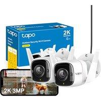 Tapo C310P2 2-Pack 2K Security Camera Outdoor Wired, Outdoor Camera No Monthly Fee, AI Detection, Advanced Night Vision, Two-Way Talk, IP66 Weatherpro