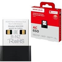 MERCUSYS MA20N AC650 USB WiFi Dongle, Dual Band WiFi Adapter for PC/Desktop/Laptop, Nano Mini Wireless Adapter for PC TP-Link, Supports Windows 10-11,