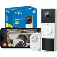 Tapo D210 Doorbell Camera Wireless 2K 3MP Ultra-Clear Doorbell Camera, Battery Video Doorbell Wireless, Ring Chime Included, Color Night, TP-Link Free