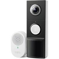 Tapo TP-Link Smart Video Doorbell Camera with Chime, Battery or Wired, 2K QHD Color Night Vison, 180 Ultra-Wide Head-to-Toe View, Ring Call, Smart A