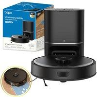 Tapo RV30 Max Plus 5300Pa Robot Vacuum Cleaner with Mop, LiDAR+IMU Dual Navigation, 5300Pa Hyper Suction, Auto-Empty, Robot Hoover, Auto-Charging Robo