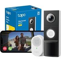 Tapo D235 2K 5MP Doorbell Wireless 180DFOV Ultra-Wide Video Doorbell Wireless or Wired,Battery 210 Day,Ring Chime Included,Head-to-Toe View IP66,TP-