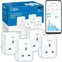 Tapo P110M (4-pack) Smart Plug, WiFi Plug, Energy Monitoring, Electricity Usage Monitor, MATTER Certified, App Remote Control, Alexa, Voice Control wi