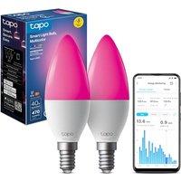 Tapo L430C(2-Pack) Smart Bulb, Alexa Light Bulbs, E14, LED Light Bulb, 470 Max Lumens, Dimmable, Colour Changing Light Bulb, Auto Biorhythm,Music Sync