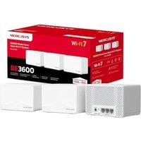 MERCUSYS Halo H25BE(3-pack) BE3600Mbps Whole Home Mesh WiFi 7 System, 3x Full Gigabit WAN/LAN Ports, 4K-QAM, MLO, Multi-RUs, Dual-Band WiFi Extender B