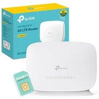 TP-Link TL-MR105 WiFi 4G Router with Free SIM Card, N300Mbps Wireless 4G Cat4 LTE Network, Ethernet Port, Mobile WiFi Router, External Antenna Ports,