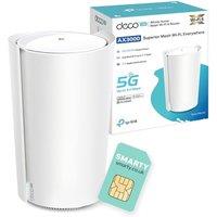 TP-Link Deco X50-5G 5G Router With Free SIM Card, Whole Home Wi-Fi 6, AX3000 5G/4G+Cat 6 Mesh WiFi Router, 2.5G Port For Ultra-Fast Speed, SIM slot, S