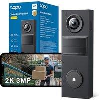 Tapo D205 2K 3MP Battery Doorbell Wireless, No Monthly Fee,160 FOV Ultra-Wide,Video Doorbell Wireless,2 Way Audio, TP-Link AI Detection,180 Days Bat