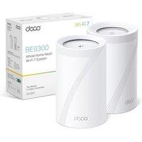 TP-Link Deco BE65(2-pack) BE9300 Mesh WiFi 7, Tri-Band Seamless AI Roaming, Mesh System with MLO,2,5 Gbps Ports, 4K-QAM, VPN Encryption,APP Control, G