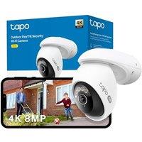 Tapo TC46 4K 8MP Security Camera Outdoor Wired,Starlight Colour Night Outdoor Camera,360AI Detection CCTV Camera,IP66,No Hub Required,Alexa,Google H