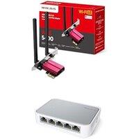 Bundle of Mercusys MA86XE + MERCUSYS TP-Link TL-SF1005D TL-SF1005D+MA86XE