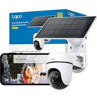 Tapo TC92 KIT 4K Solar Security Camera Outdoor Wireless, Battery Powered CCTV with 360 AI Person/Pet/Vehicle Detection, Colour Night Vision, Dual-Ba
