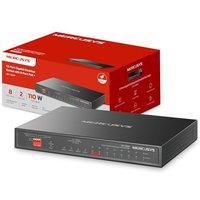 NEW MERCUSYS MS112GMP 12-Port Gigabit PoE Network Switch, 8 Gigabit PoE+ Ports, 30W 802.3af/at, 110W Power Budget, 250m Transmission Range, Priority M
