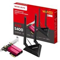 Mercusys MA88XE PCIe Adapter, WiFi 6E AXE5400 Tri-Band, PCIe WiFi Card, Magnetized Antenna Base with Two Antennas Wider Coverage, Bluetooth 5.4, Low L