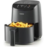 COSORI Small Air Fryer, 2L, Led Touch-control Display, 900W, 53% Faster, Nonstick and Dishwasher Safe, 30 Online Recipes, Low Noise, 97% Less Oil, Bla