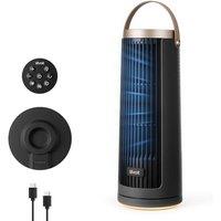 Levoit Windi Mini Pro Tower Fan, 20dB Ultra Quiet Portable Fans, Powerful Airflow, 5-20H Long Run Time, Type-C Rechargeable with Detachable Auto-Charg